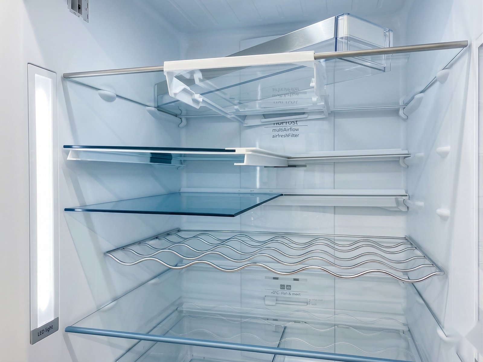 VarioShelf early prototype in a test fridge